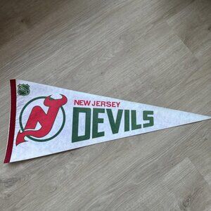 Early 1980'S New Jersey Devils NHL Hockey Pennant Flag